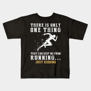 Running on Laughter - Embrace the Humorous Stride! Kids T-Shirt